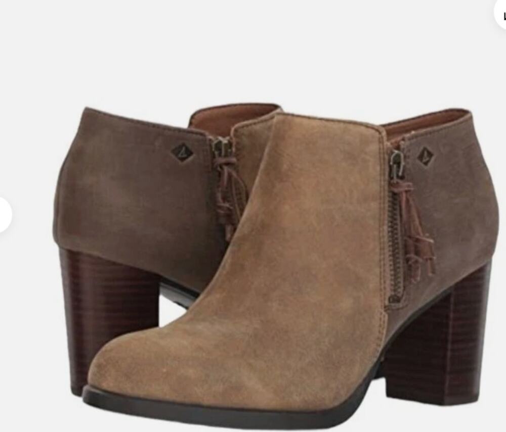 Sperry Top-Sider leather heel ankle shoes boots sz 9M